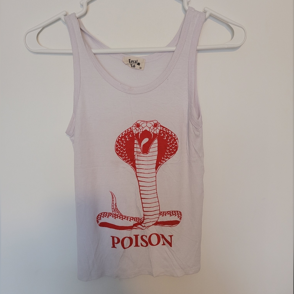 Local Lab White and Red Snake Print Tank Top